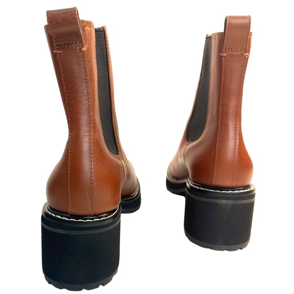 Madewell The Carina Platform Leather Chelsea Boot Color: Dried Maple Size:9 NWT - Picture 6 of 16